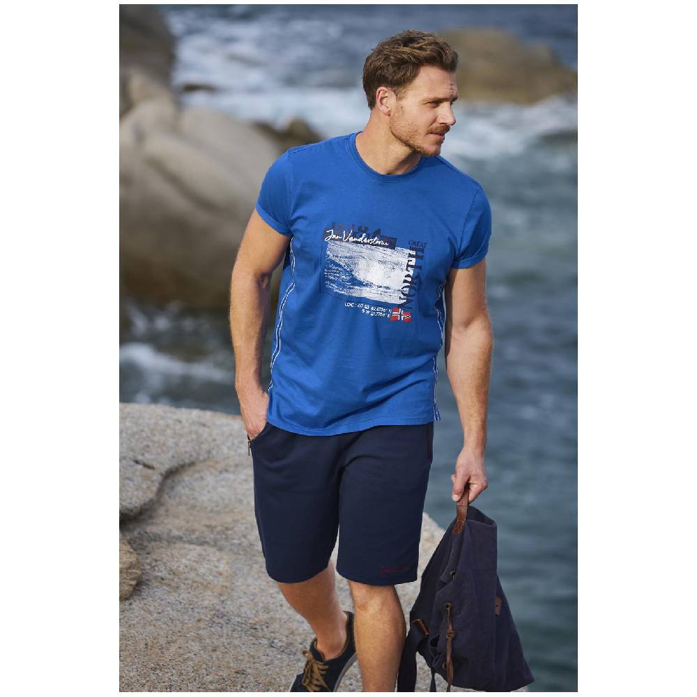 Jan Vanderstorm T-Shirt PITTER royal blau Im Verkauf