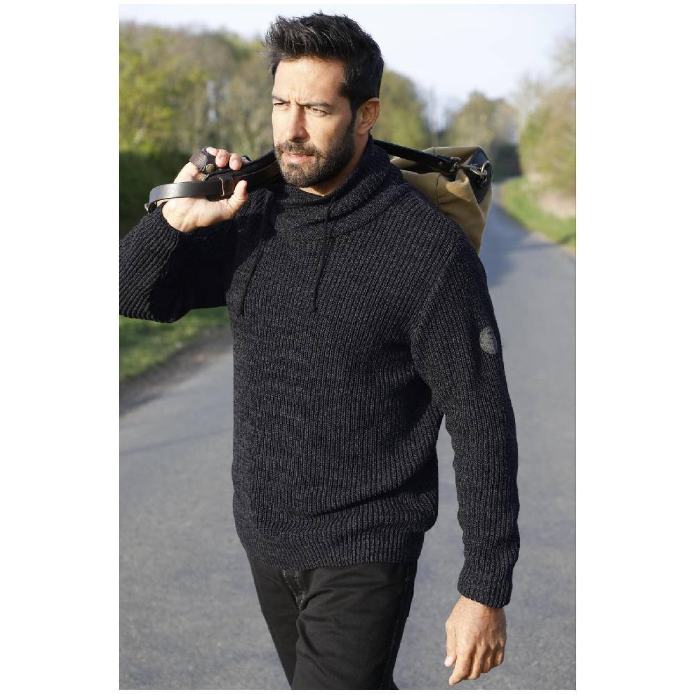 Jan Vanderstorm Pullover DUMENI schwarz melange Top Angebot