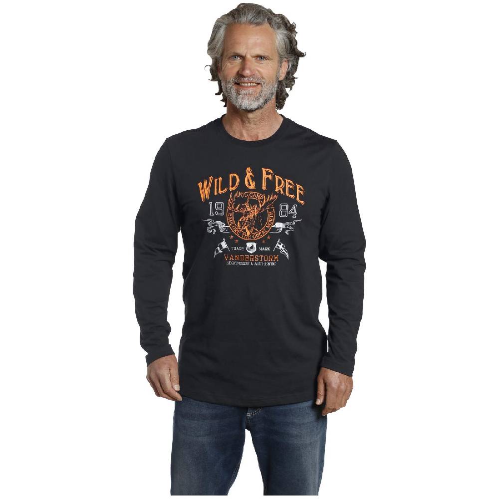 Jan Vanderstorm Langarmshirt STAAF schwarz Online Outlet