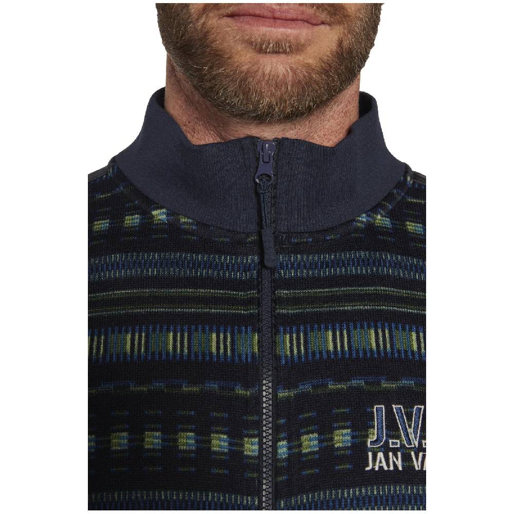 Jan Vanderstorm Fleecejacke NELS dunkelblau gemustert Tägliche Deals