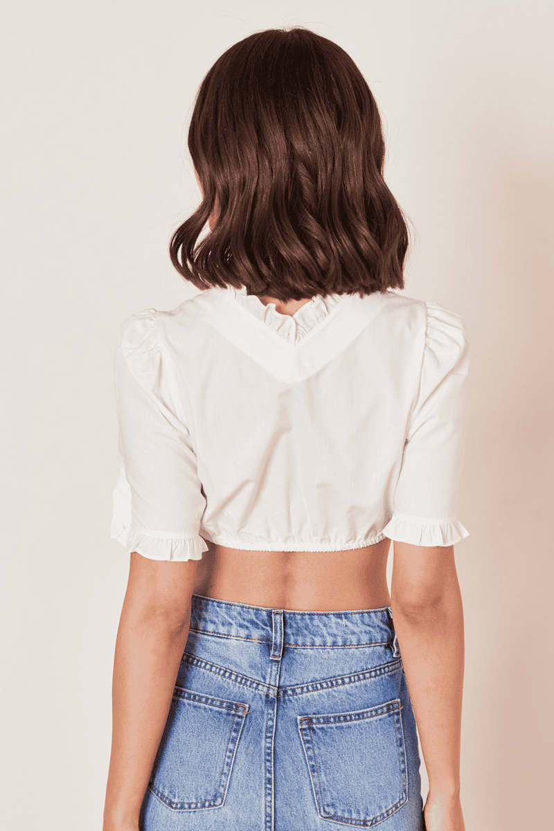 Krüger Madl Dirndlbluse Classico V-Aussch Discount Store für neue Produkte