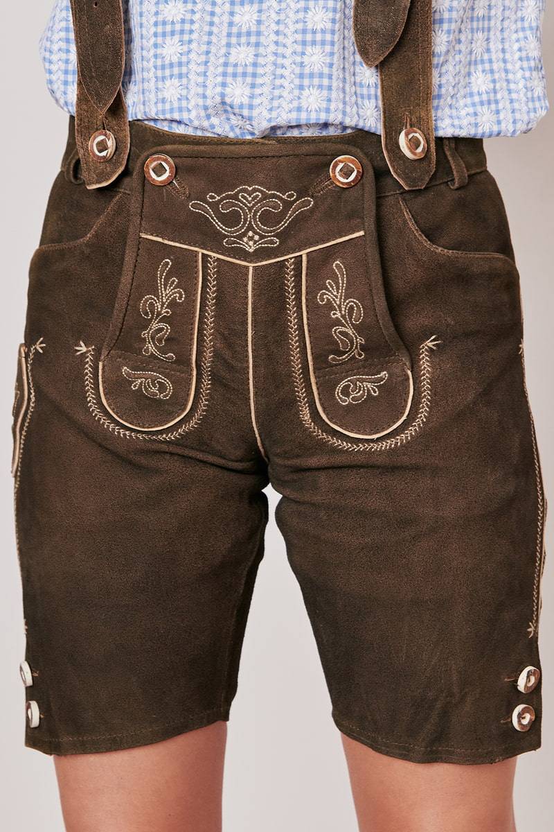 Krüger Madl Lederhose Dark Deer Preisnachlass