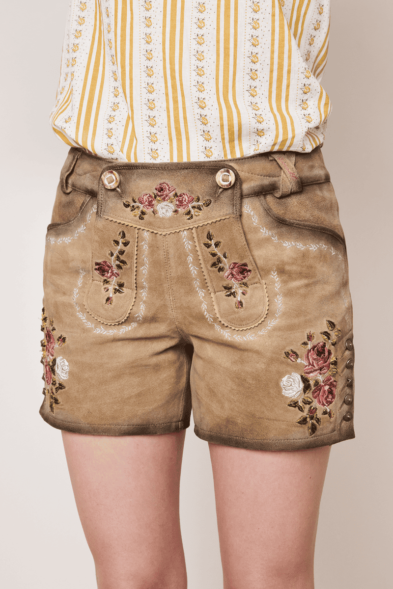 Krüger Madl Lederhose Alpenrose Super Rabatt