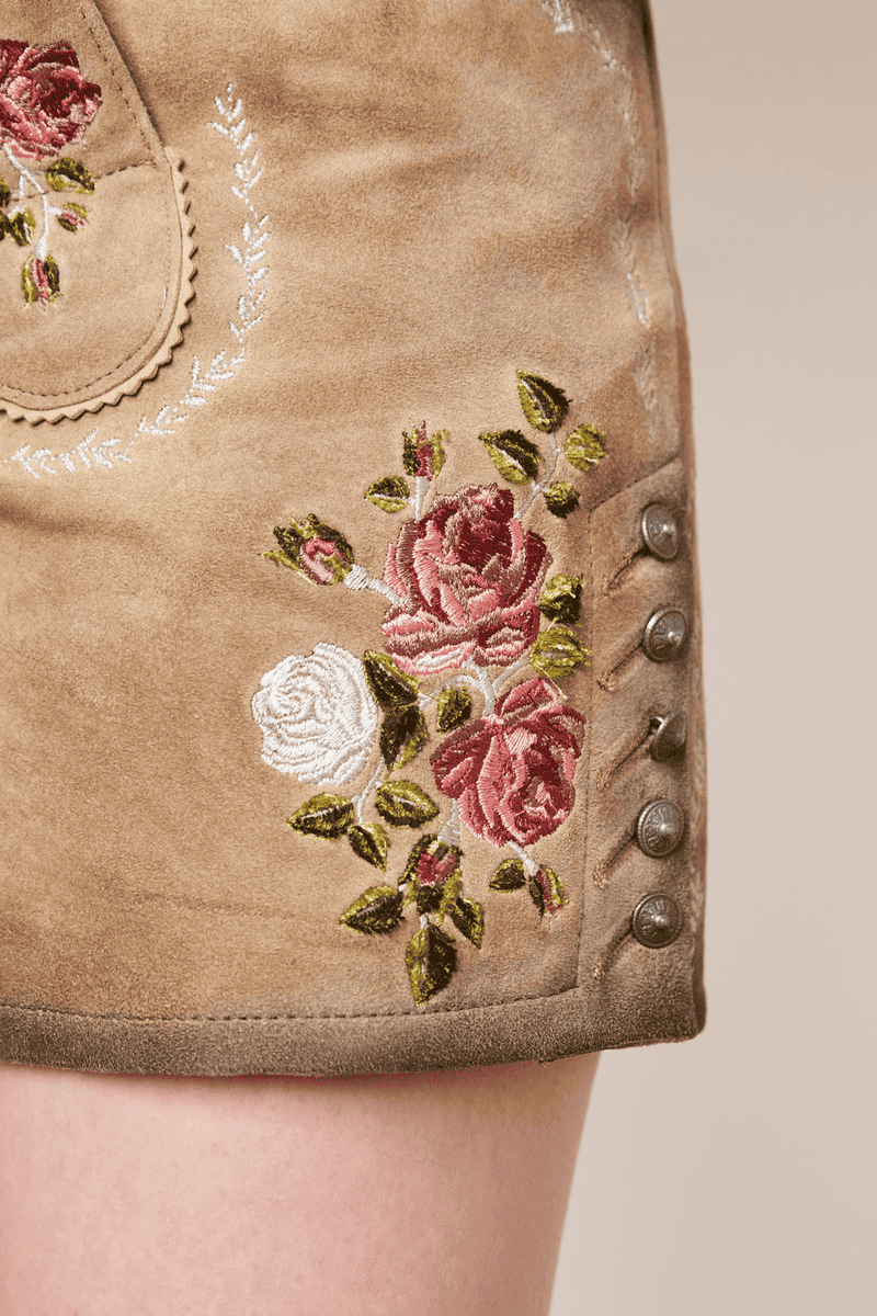 Krüger Madl Lederhose Alpenrose Super Rabatt