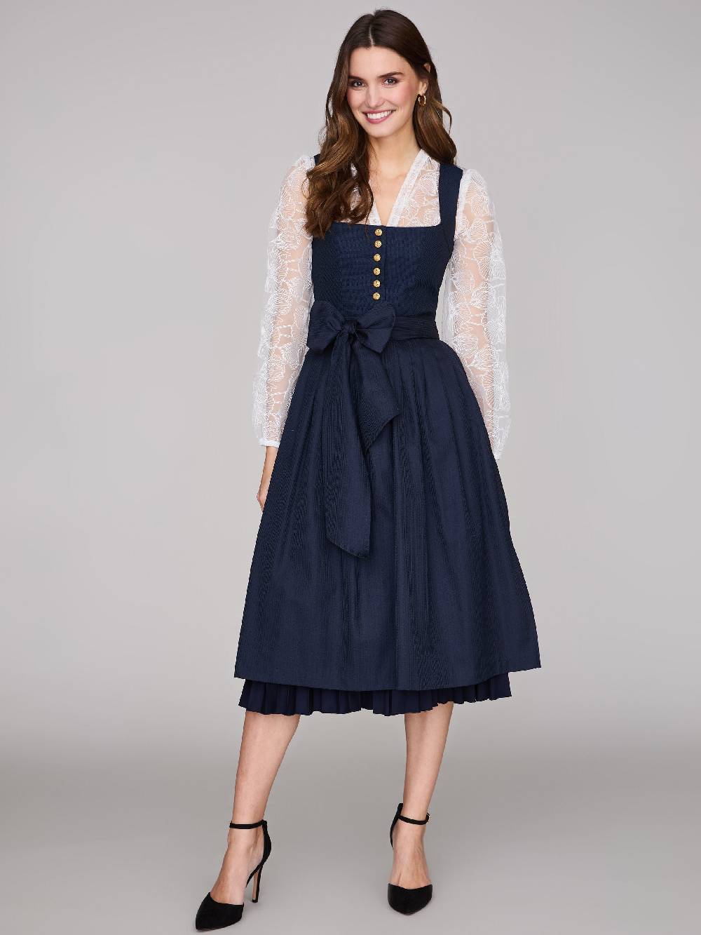 Limberry Royalblaues Dirndl mit plissiertem Rock - HEDI PLISSEE ROYAL BLUE Muttertagsangebot