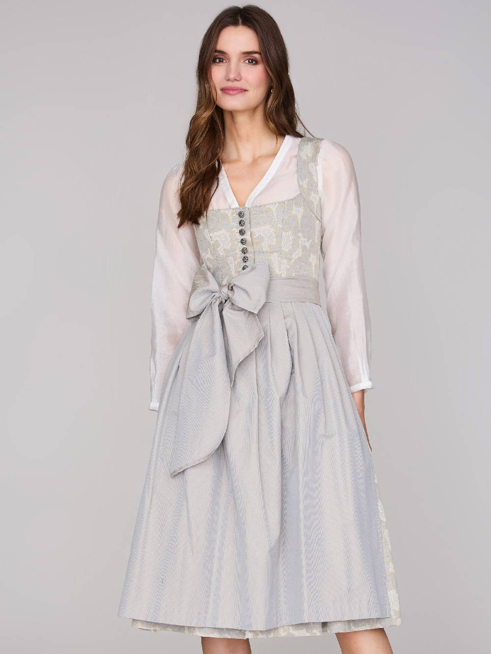Limberry Gemustertes Dirndl in Greige - HEDI GREIGE FOLKLORE Vatertagsangebot