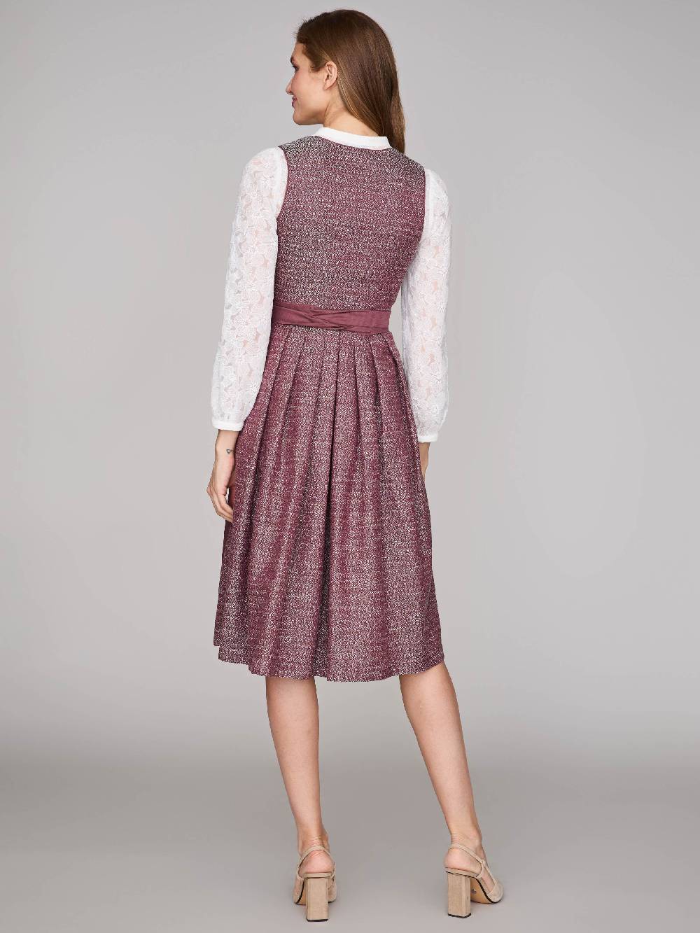 Limberry Rubinrotes Dirndl mit floralem Muster - ORLA POMEGRANATE Neueste Stile