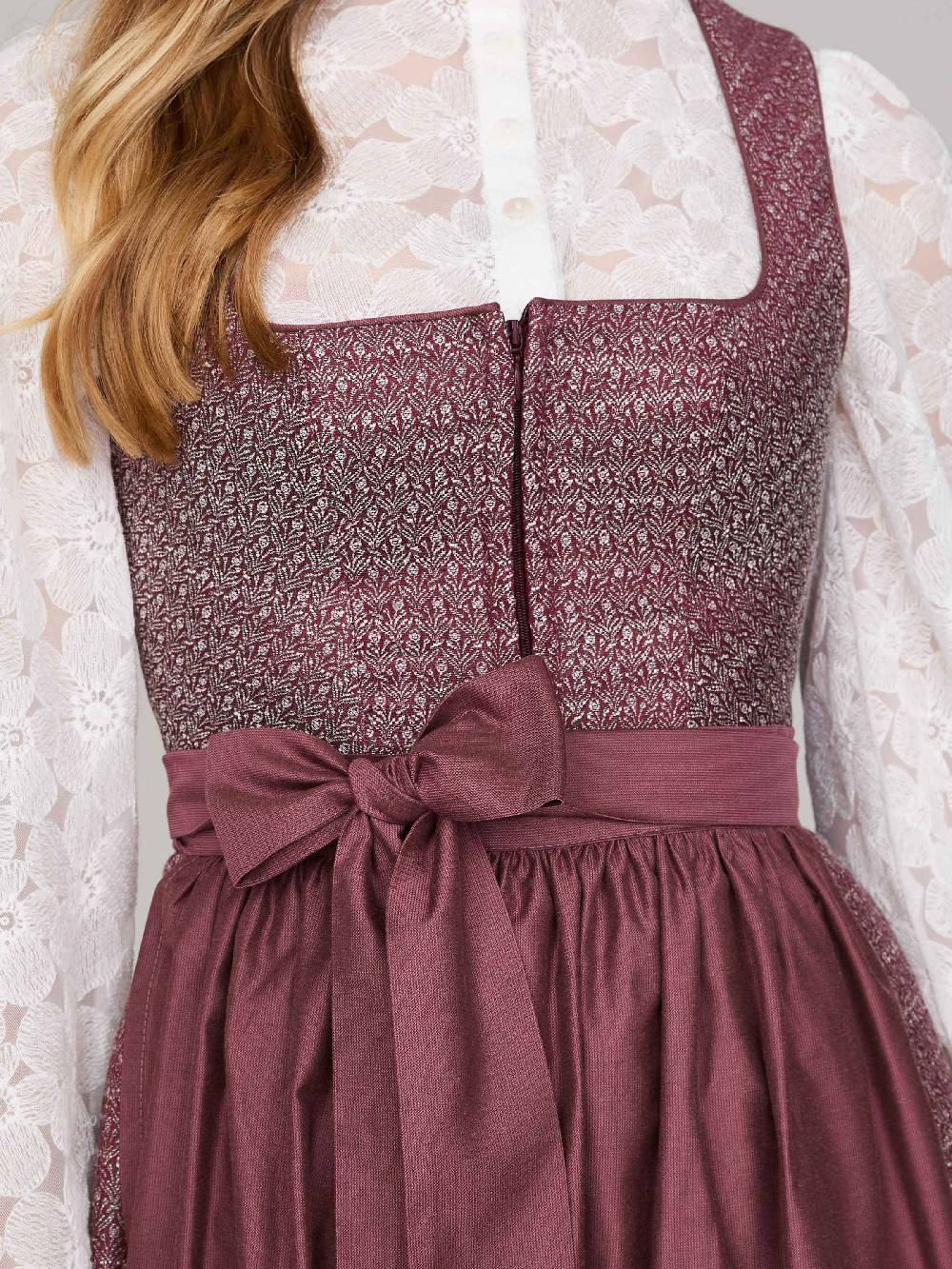 Limberry Rubinrotes Dirndl mit floralem Muster - ORLA POMEGRANATE Neueste Stile