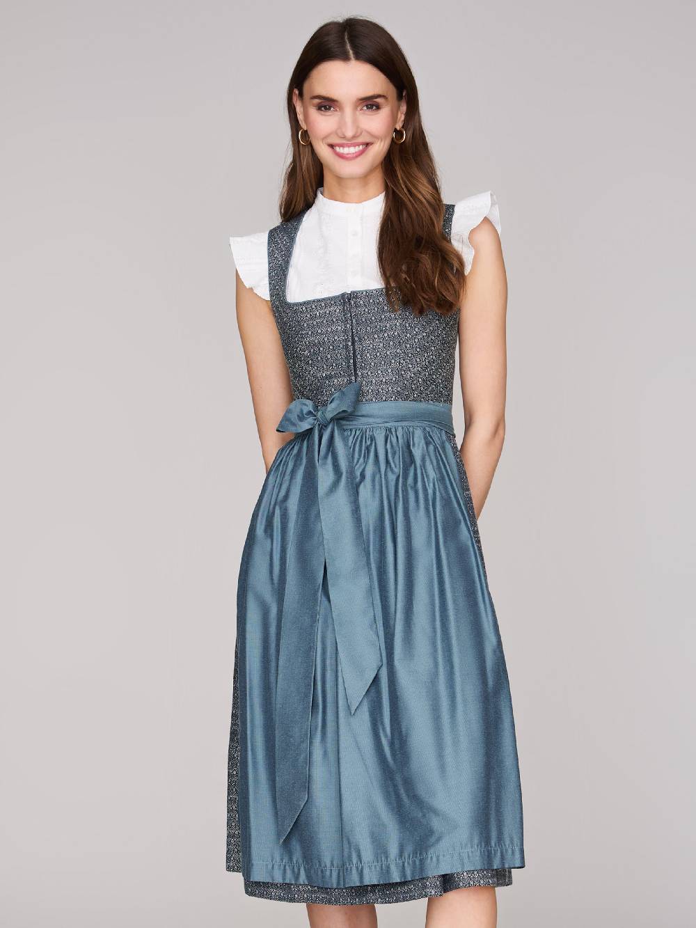 Limberry Dunkelblaues Dirndl mit floralem Muster - ORLA STORMY SKY Letzter Tag