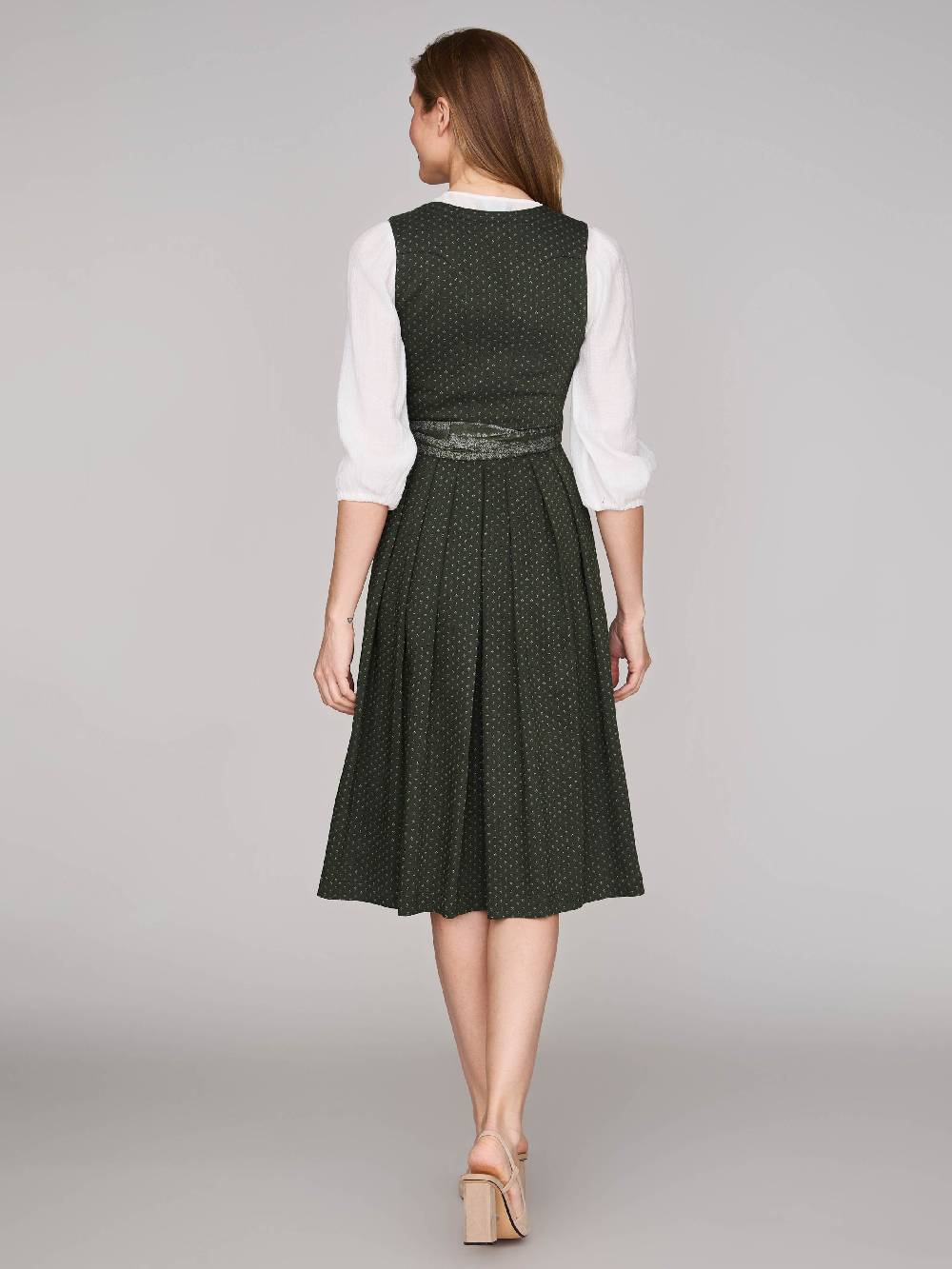 Limberry Dunkelgrünes Dirndl mit Streublumenmuster - VERA PINE FLOWER Vierteljährliche Förderung