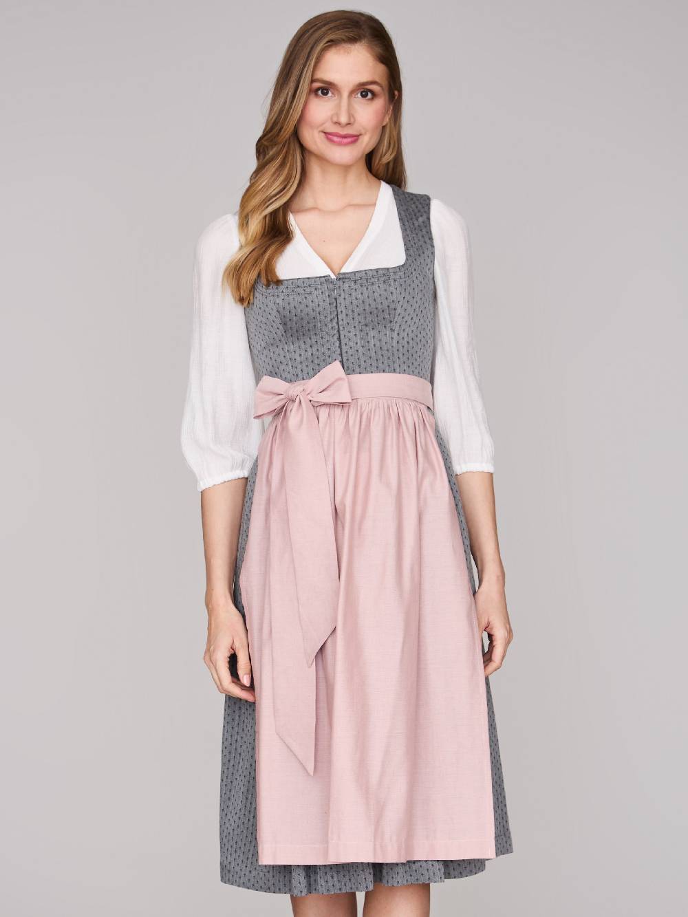 Limberry Graues Dirndl mit Streublumenmuster - VERA FROST GRAY Bis zu 55% Rabatt