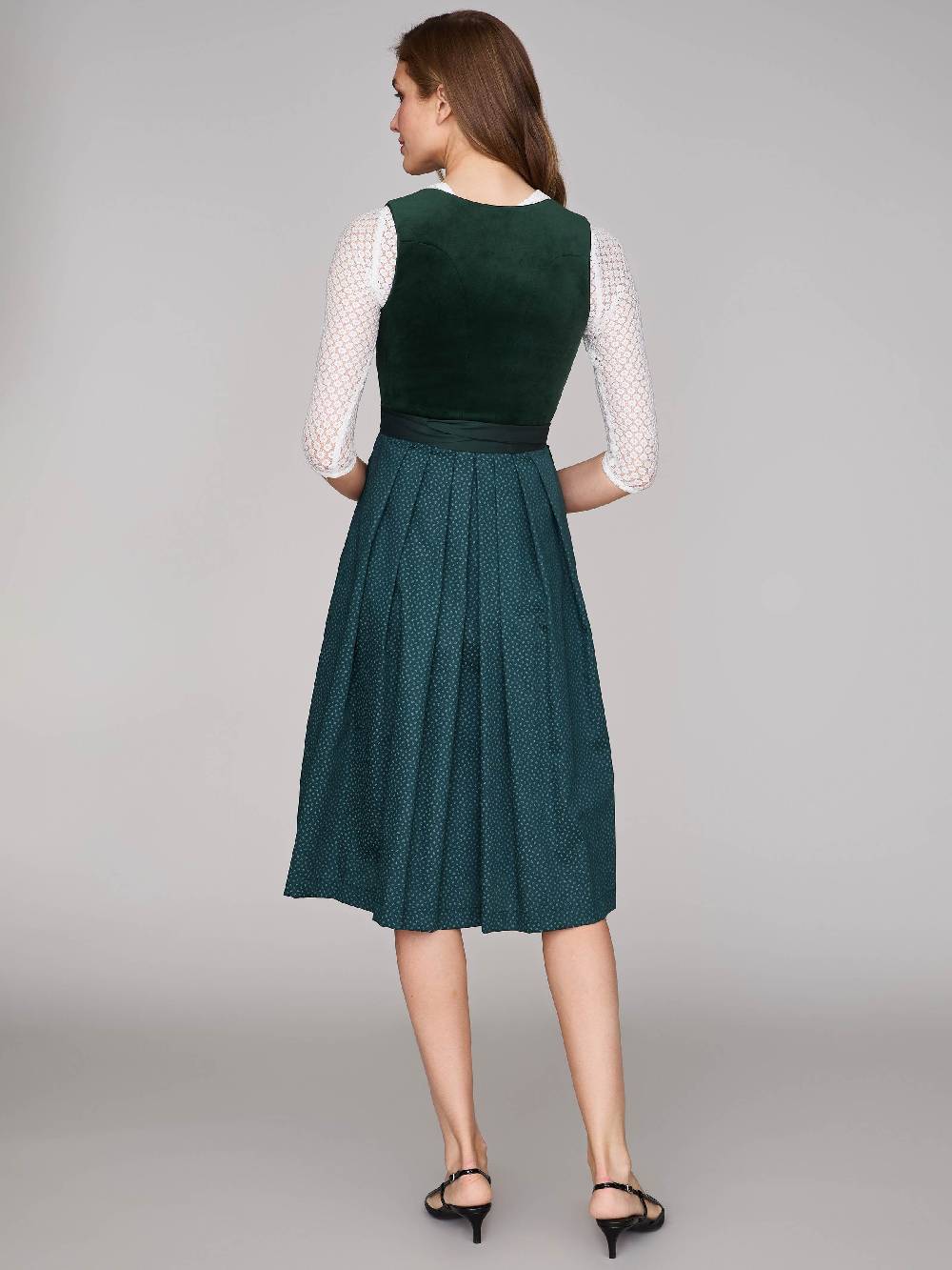 Limberry Dunkelgrünes Dirndl mit Samt-Mieder - CLARISSA PINE GROVE 50% Rabatt mit kostenlosem Versand