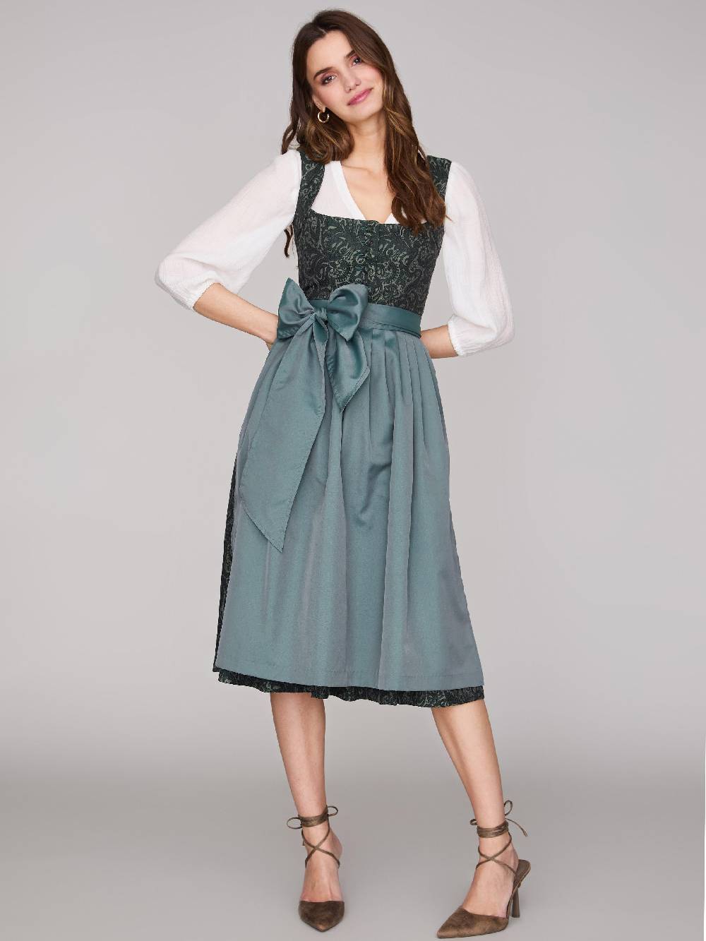 Limberry Gemustertes dunkelgrünes Dirndl - HEDI VINTAGE GARDEN 2025