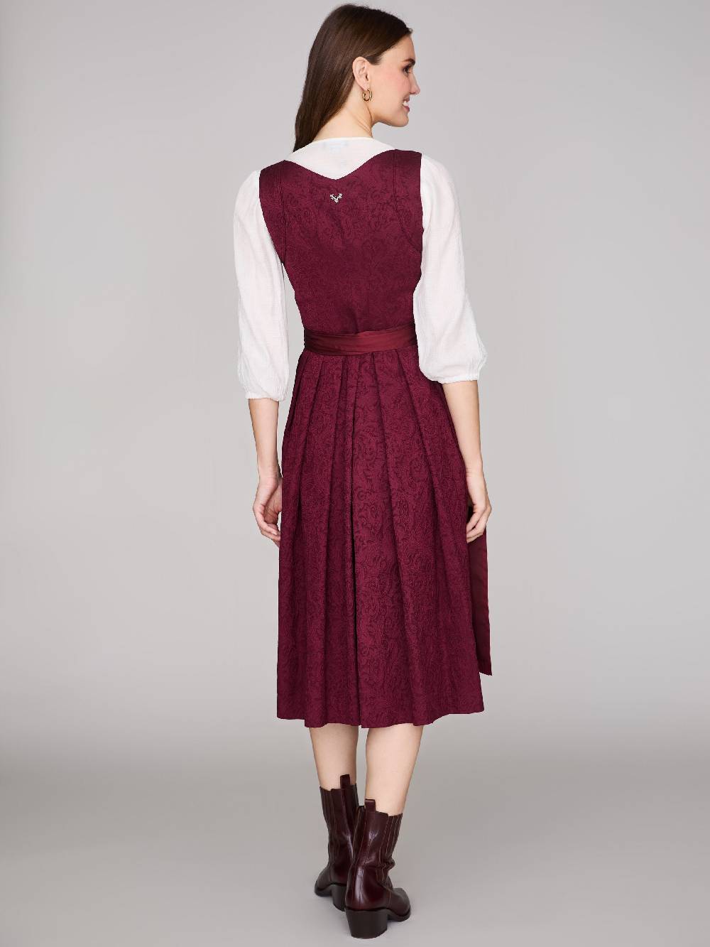 Limberry Gemustertes weinrotes Dirndl - HEDI VINTAGE WINE Outlet
