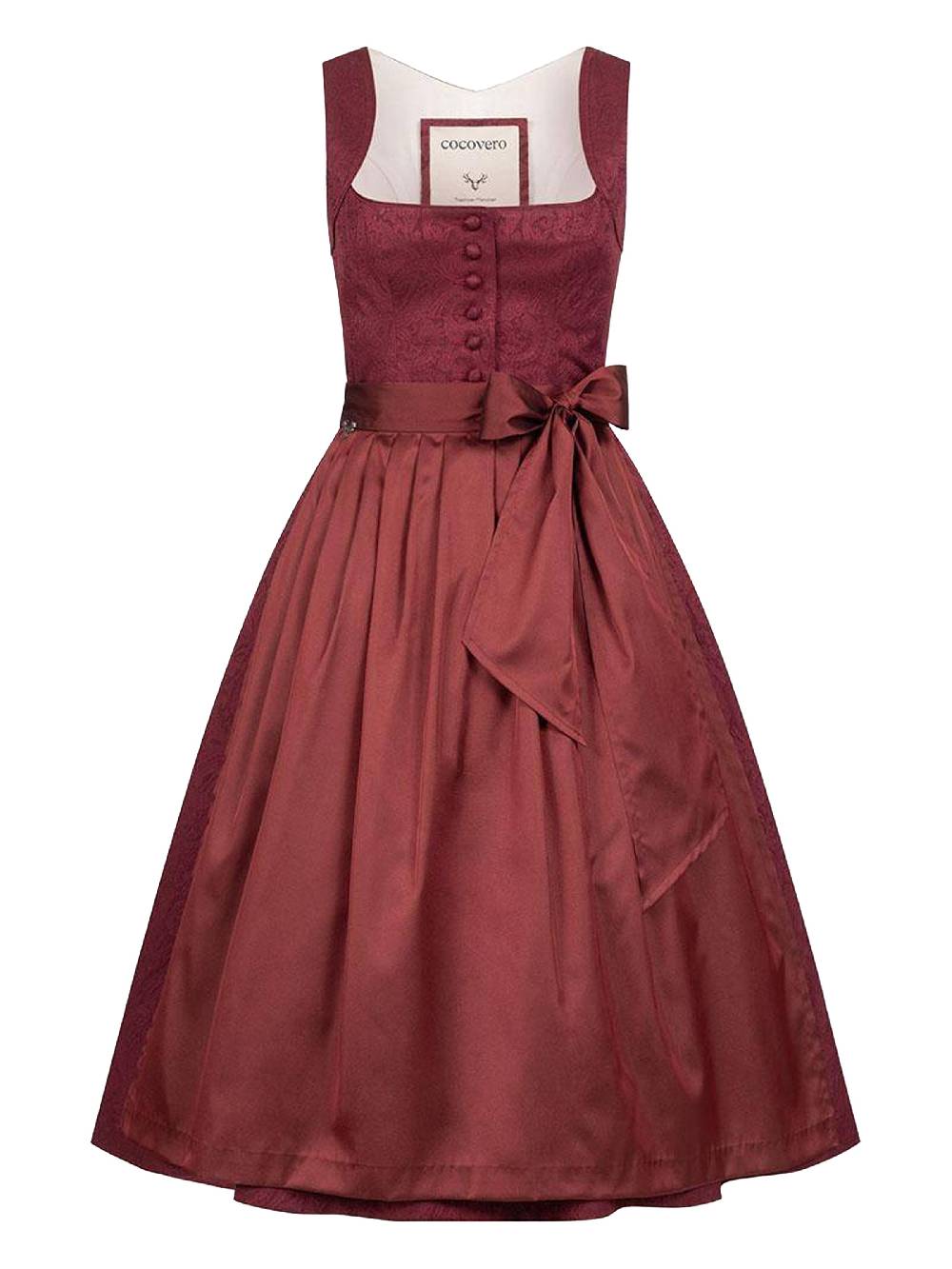 Limberry Gemustertes weinrotes Dirndl - HEDI VINTAGE WINE Outlet