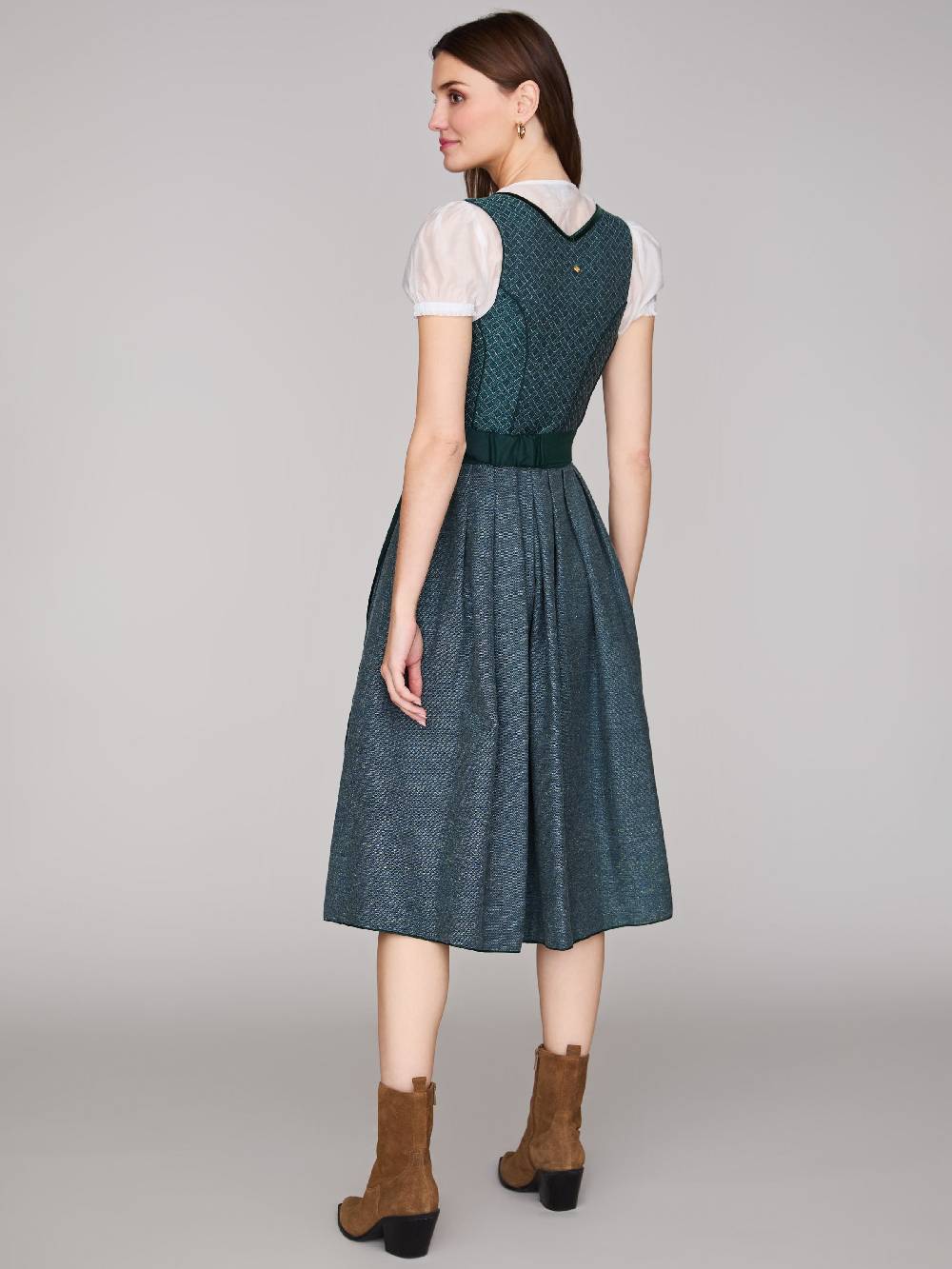 Limberry Gemustertes Dirndl in Petrol - REGINA Auslauf