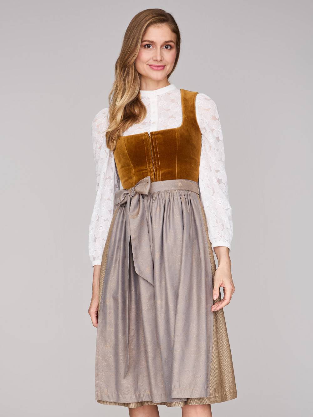 Limberry Karamell-farbenes Dirndl mit Samt-Mieder - ROMEE GOLDEN BROWN Meist gekauft