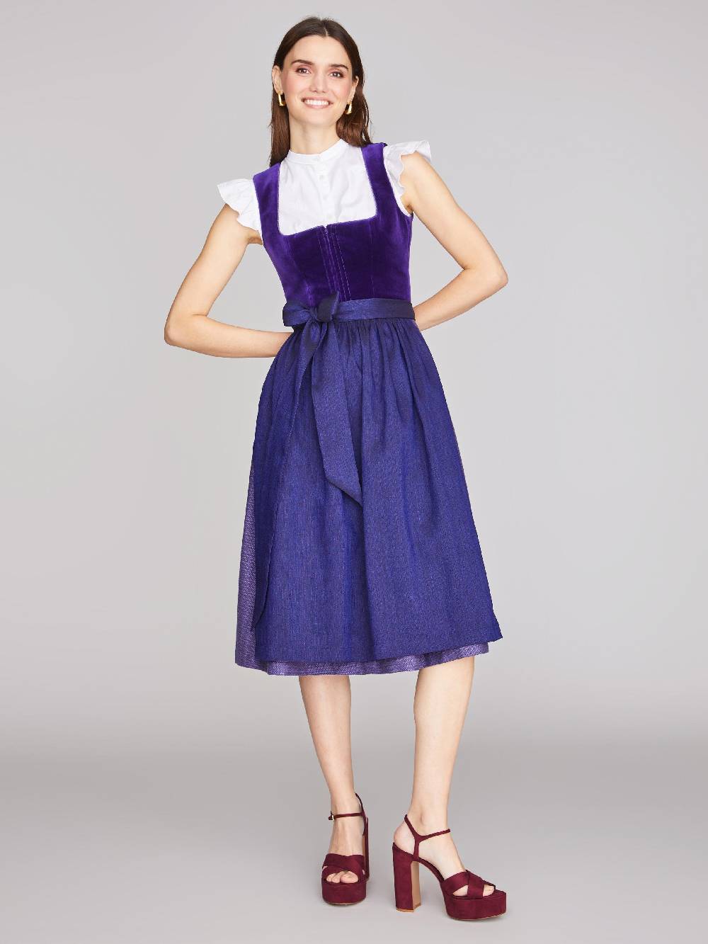 Limberry Lila-farbenes Dirndl mit Samt-Mieder - SOFIA PURPLE VELVET Blitzverkäufe