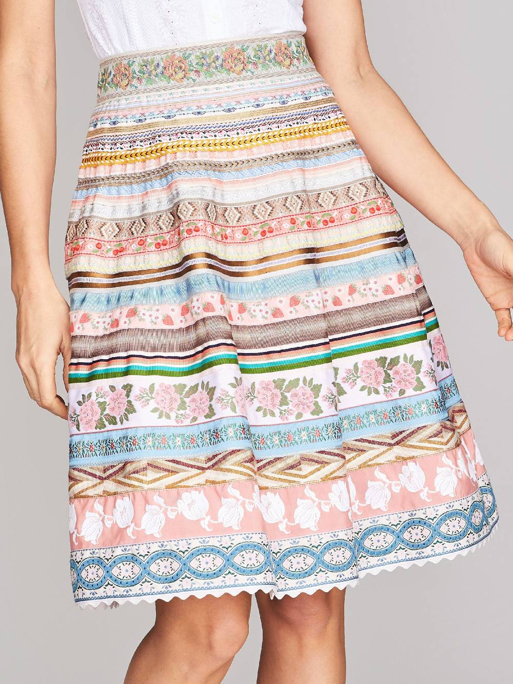 Limberry Heller rosafarbener Bänderrock - RIBBON SKIRT BERRIES & CREAM Großer Ausverkauf