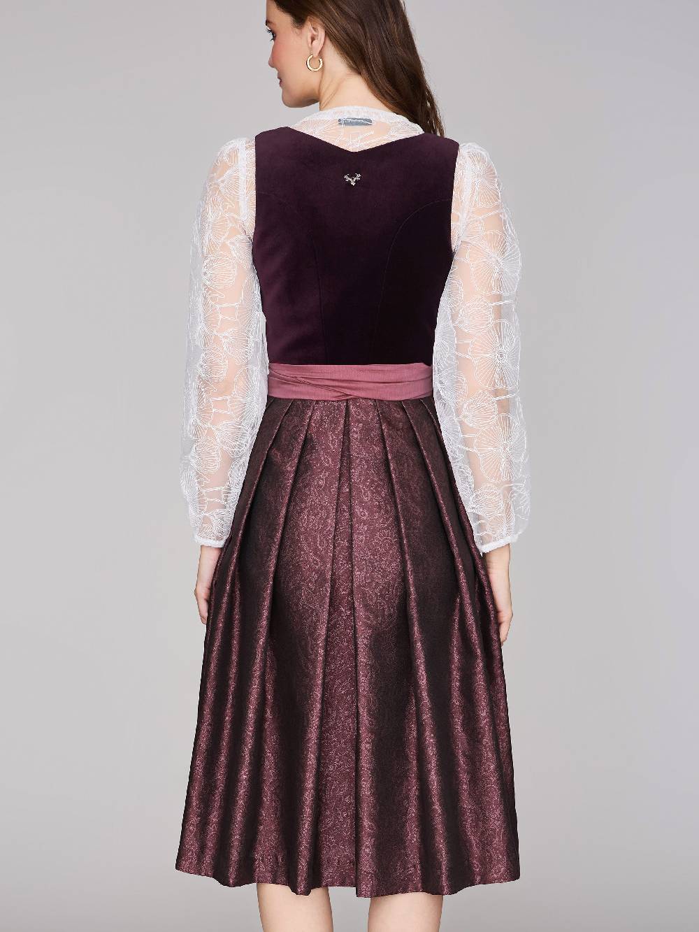 Limberry Mauvefarbenes Dirndl mit Samt-Mieder - JANNI DARK MAUVE Lagerräumung