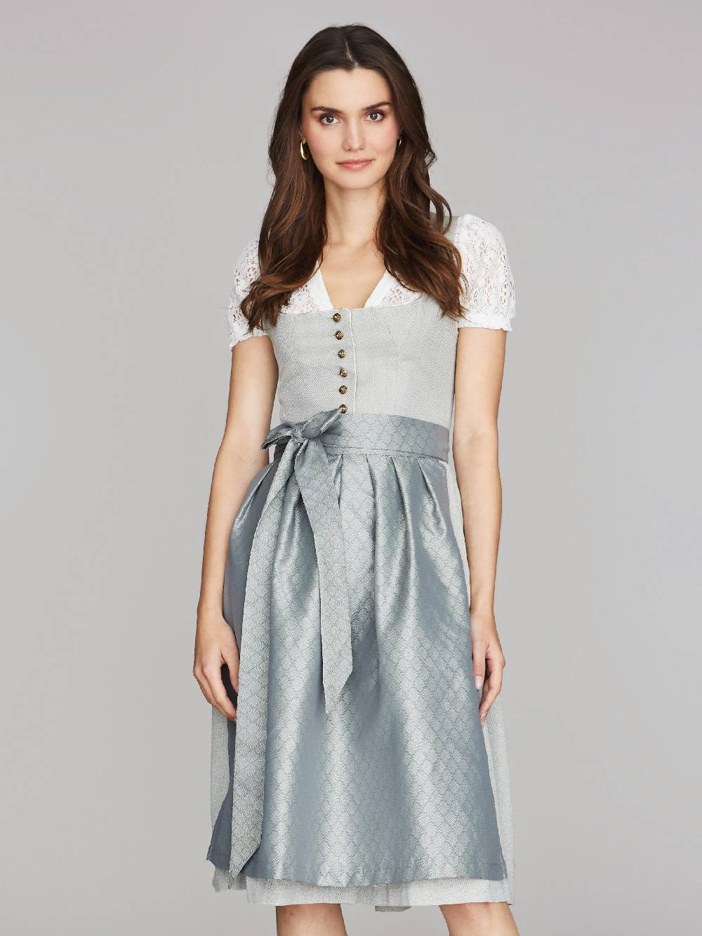 Limberry Salbeigrünes Dirndl mit strukturiertem Mieder - CARMEN SALBEI Discount Store für neue Produkte
