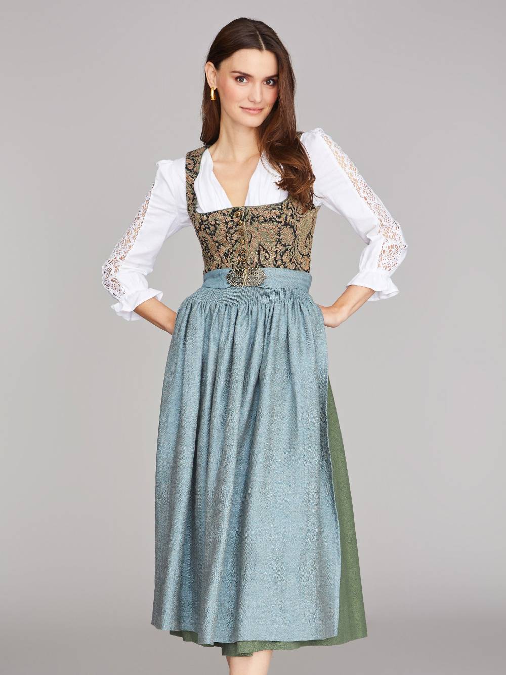 Limberry Gemustertes Dirndl mit Leinen-Mieder - ANNABELLE SCHWARZ Rabatte dieses Monats