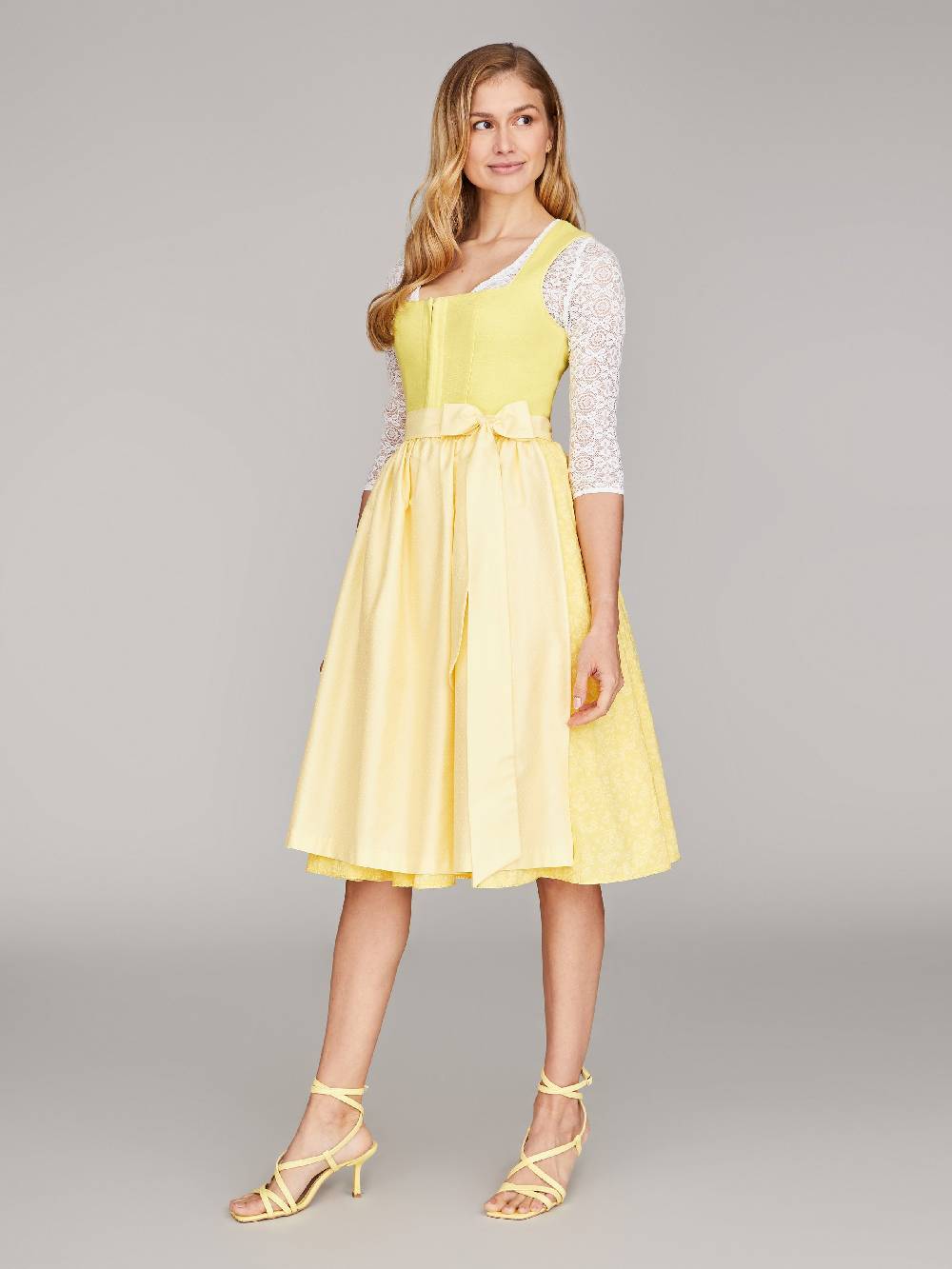 Limberry Zitronengelbes Dirndl mit Leinenmieder - ALMERIA ZITRONE Rabatte dieses Monats
