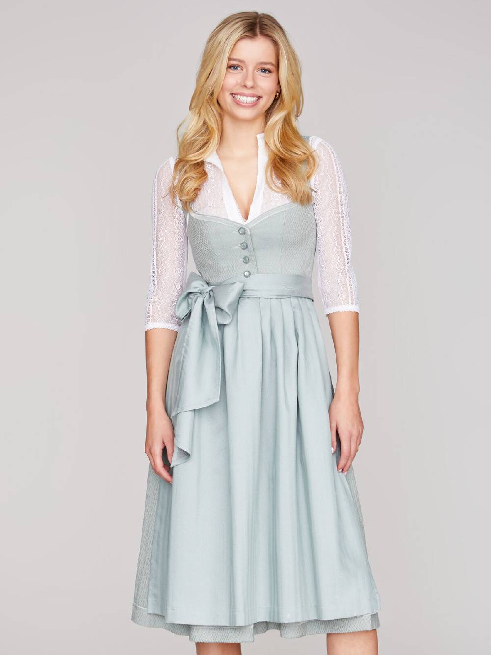 Limberry Mintfarbenes Dirndl - JOSPEHINE WARM CYAN Auslauf
