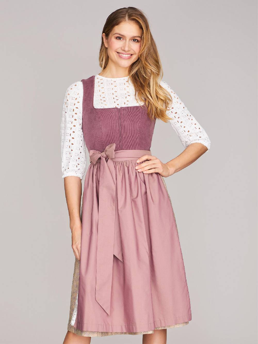 Limberry Pflaumen-farbenes Dirndl mit Cord-Mieder - CAMILLE FADED PLUM Saisonale Angebote