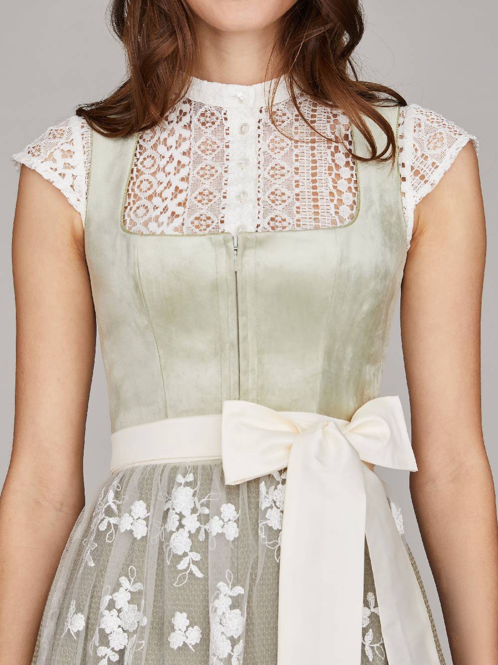 Limberry Salbeigrünes Samtdirndl - RUTH SAGE GREEN Begrenzte Freigabe