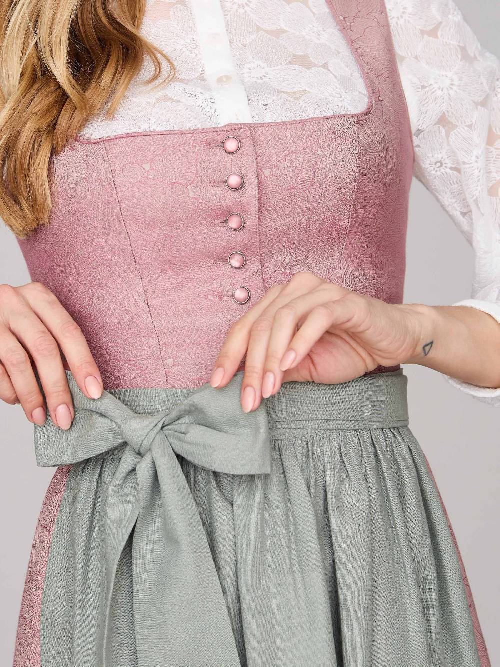 Limberry Rosa-farbenes Dirndl mit Knöpfen - FELICITY ASH ROSE JETZT KAUFEN