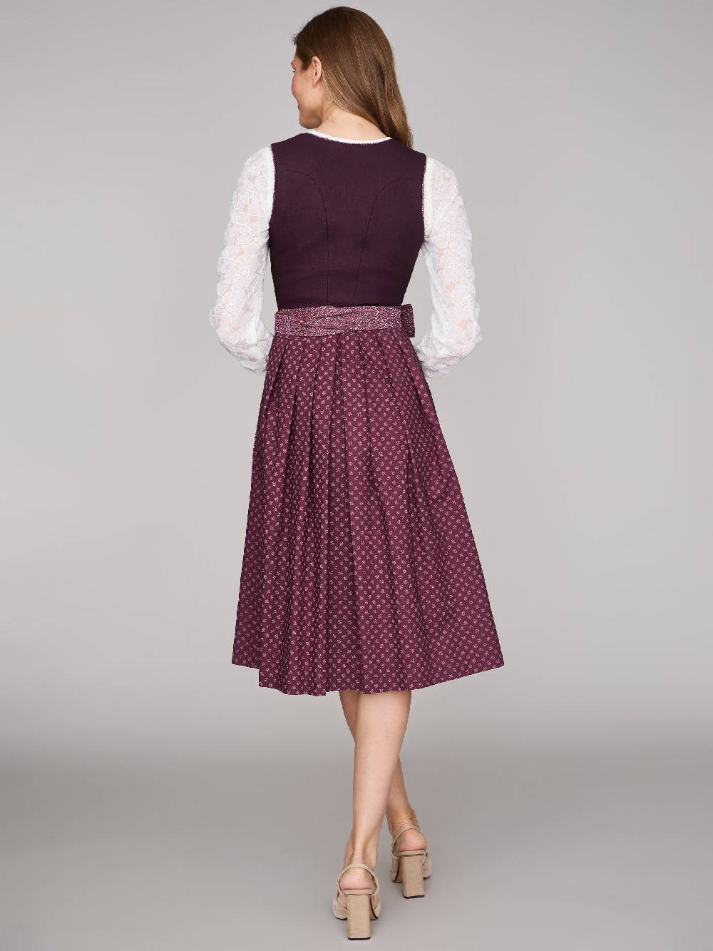 Limberry Beeren-farbenes Dirndl mit Leinen-Mieder - ADA FIG Zeitbegrenzte Promotion