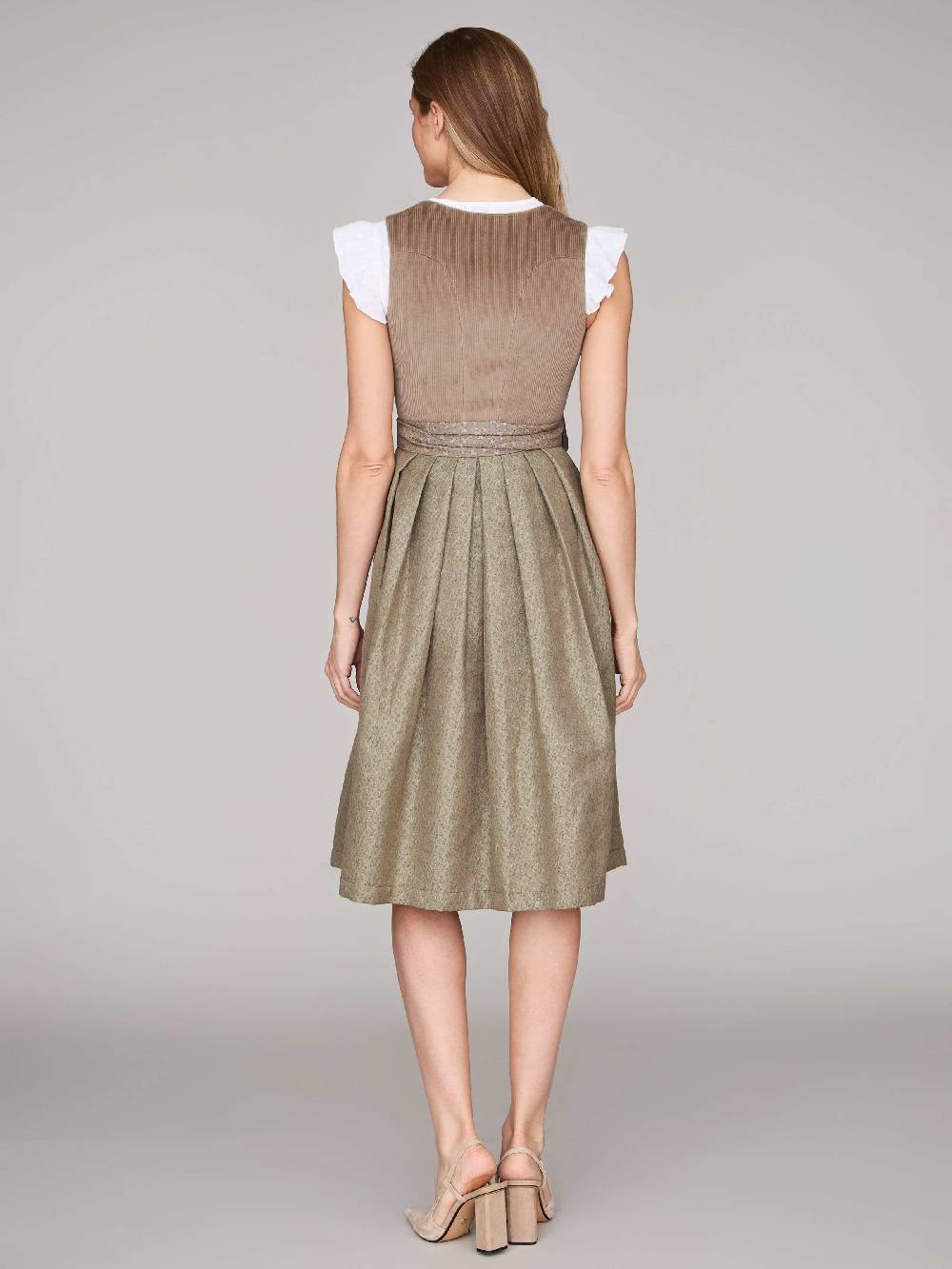 Limberry Braunes Dirndl mit Cord-Mieder - TIA DESERT TAUPE Nur noch ein Tag übrig