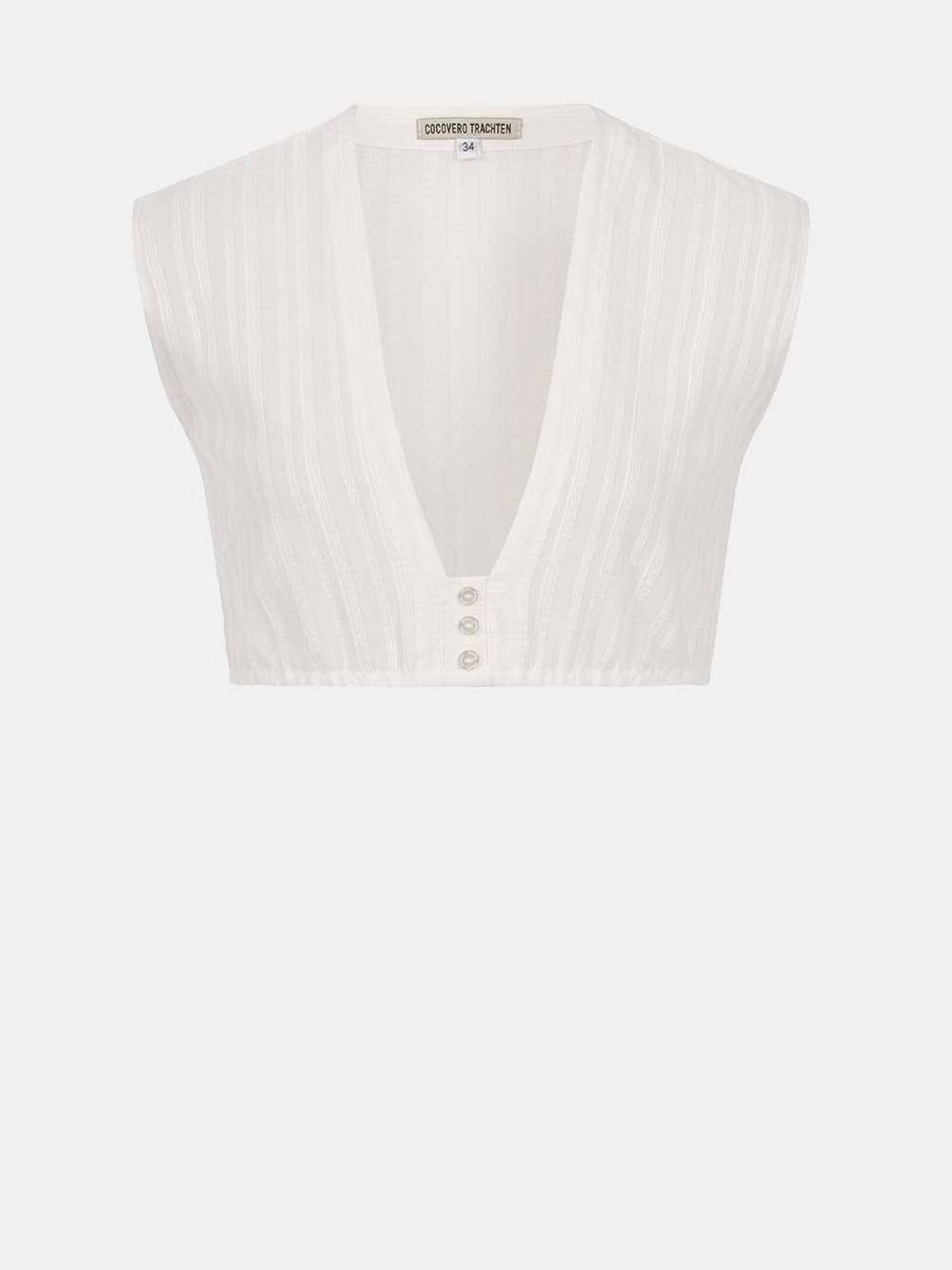 Limberry Weiße Dirndlbluse - KELLY STRIPPED COTTON WHITE 50% Rabatt für begrenzte Zeit