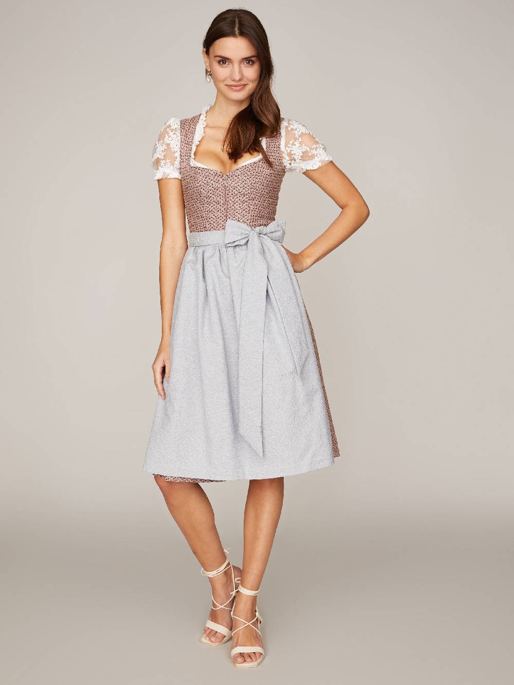 Limberry Geblümtes roséfarbenes Dirndl - ANNE DUSTY ROSE Rabatt
