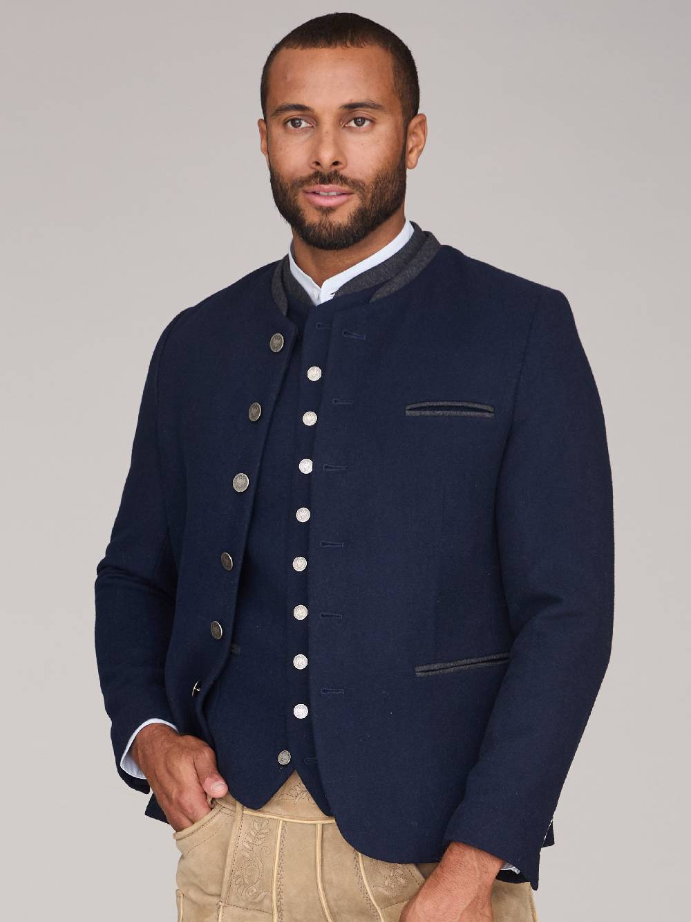 Limberry Dunkelblauer Trachtenjanker - VALENTIN DARK NAVY Zeitbegrenzte Promotion