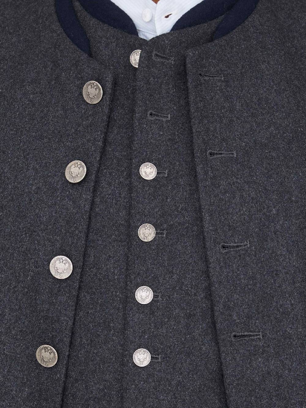 Limberry Graue Trachtenweste aus Loden - THEO SLATE GREY Bis zu 50% Rabatt