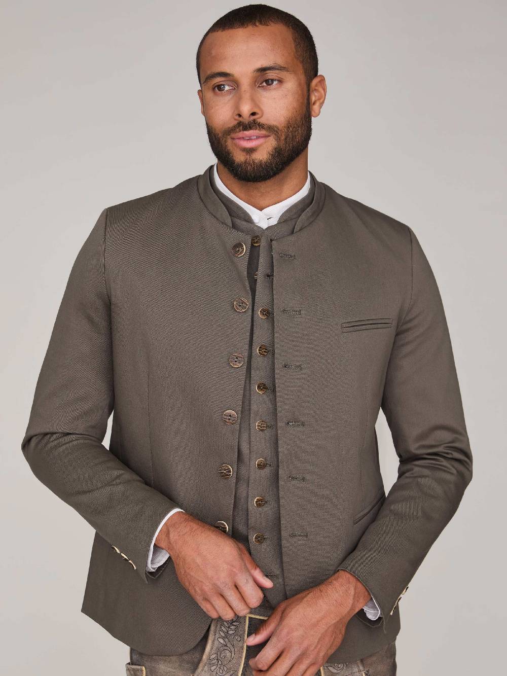 Limberry Grüner Trachtenjanker - VINCENT LIGHT KHAKI Sonderangebot der Fabrik