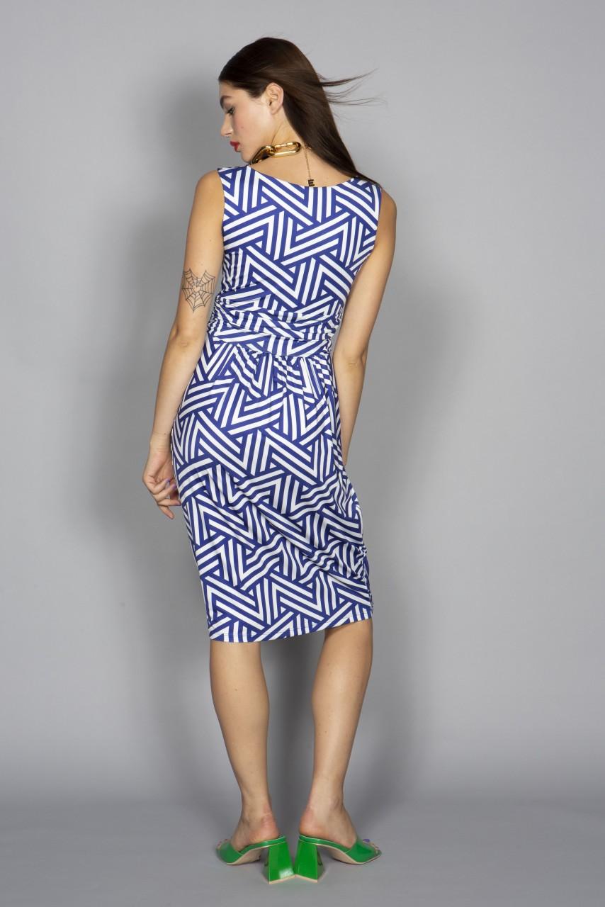 Marivie Focused and unimpressed stripes blue Dress Black Friday