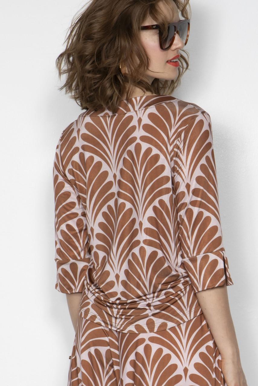Marivie Top - Honey art deco brown Top Tiefpreis