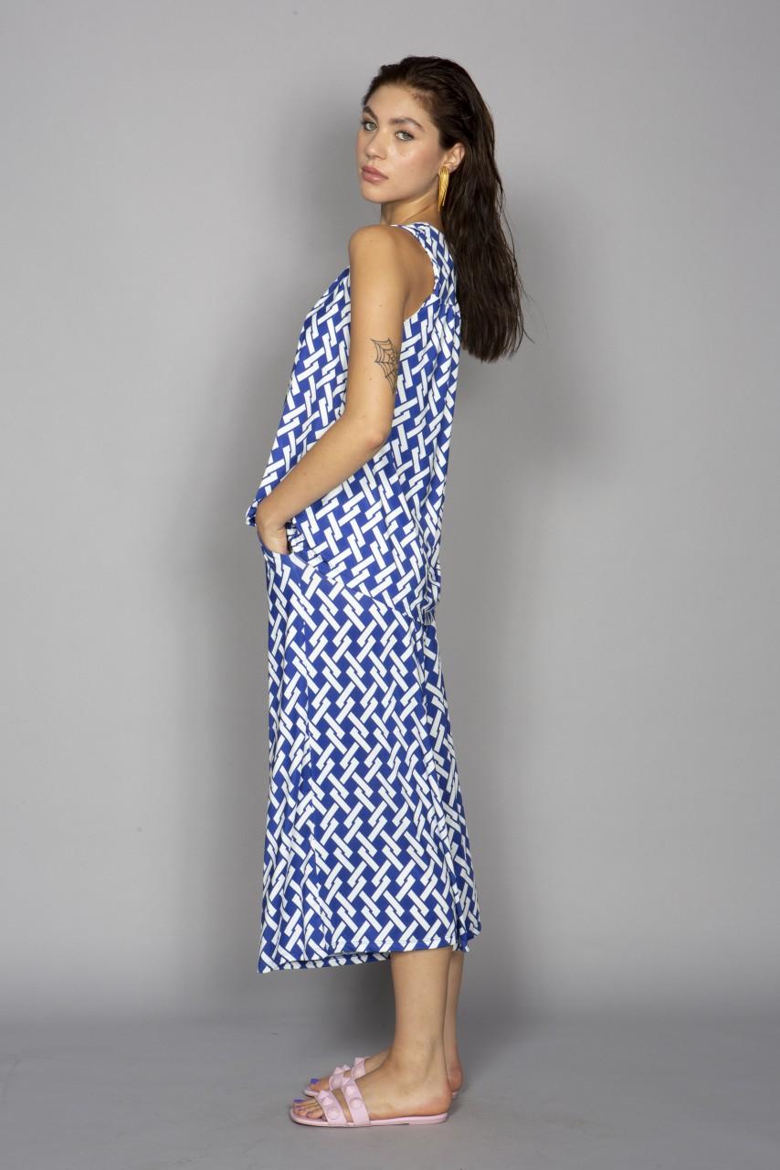 Marivie Culotte geometric lines blue Culotte Online