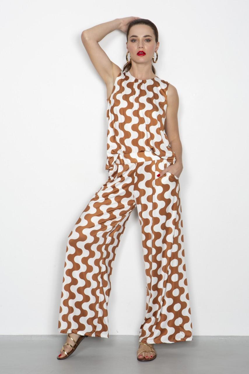 Marivie Easy going waves creme/brown Hose Günstiger Verkauf