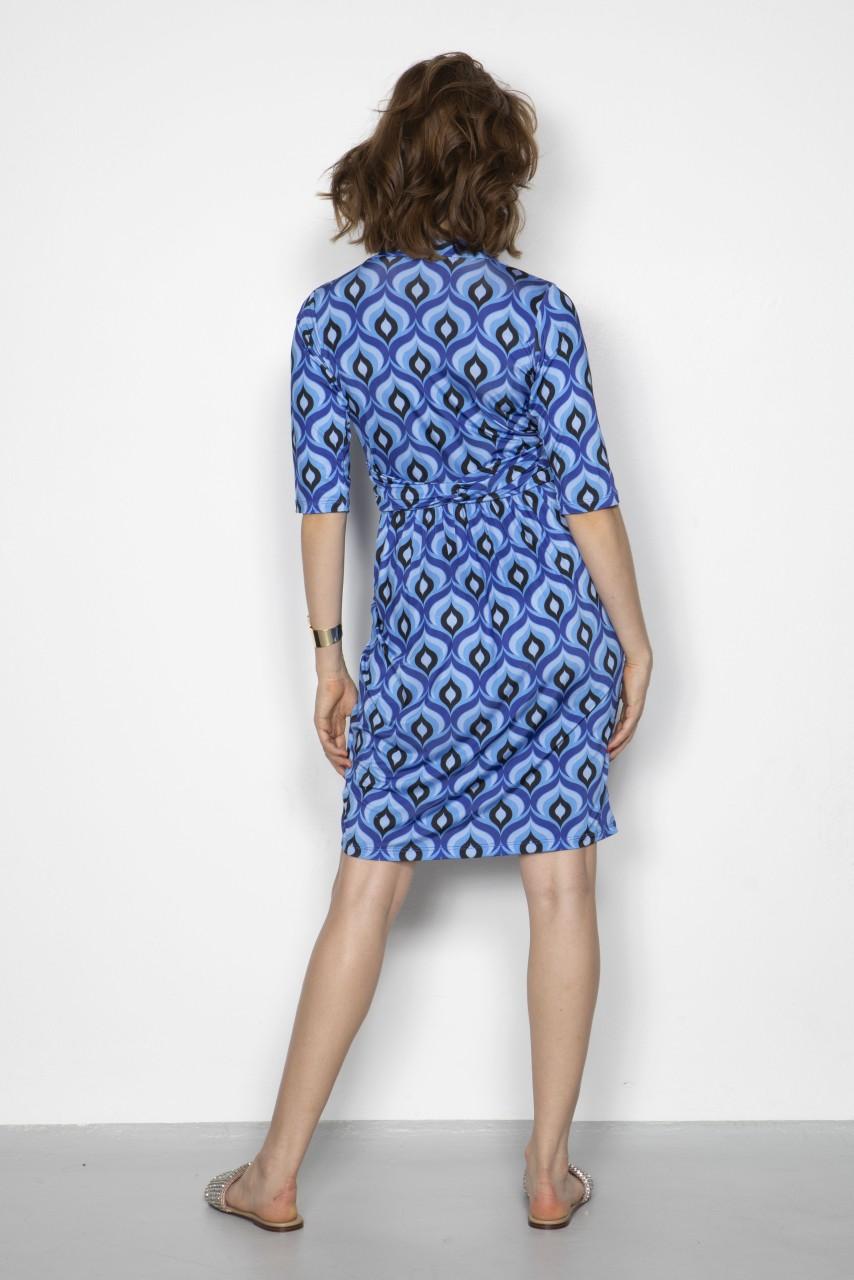 Marivie Surprise peacock feather blue Dress Rabatt