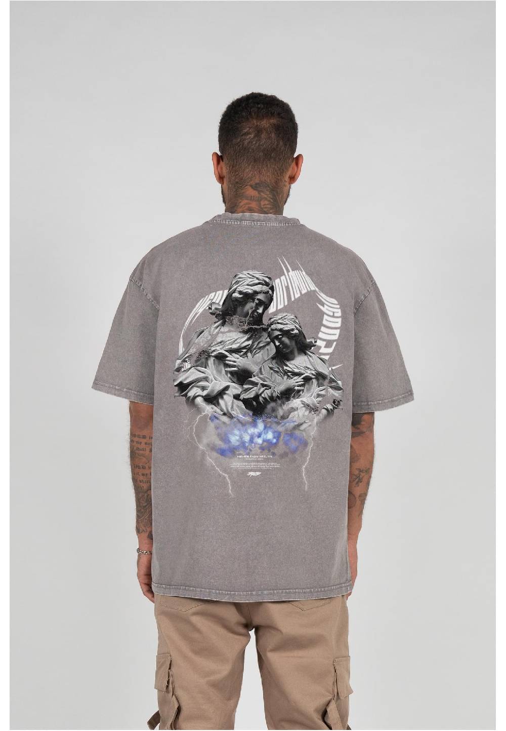 MJ Gonzales HIGHER THAN HEAVEN V.2 Acid Washed Heavy Oversize Tee Günstiger Verkauf