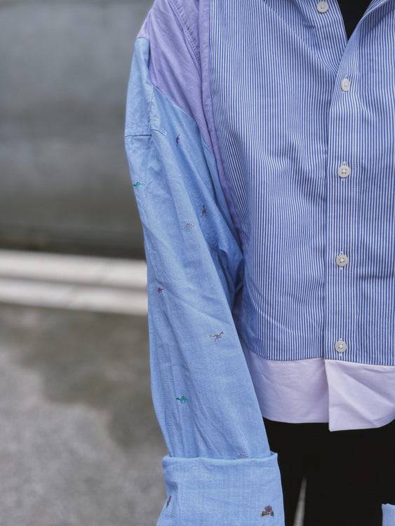 Nonoi Studio Blouson // Hellblau + Flieder // Onesize Begrenztes Angebot