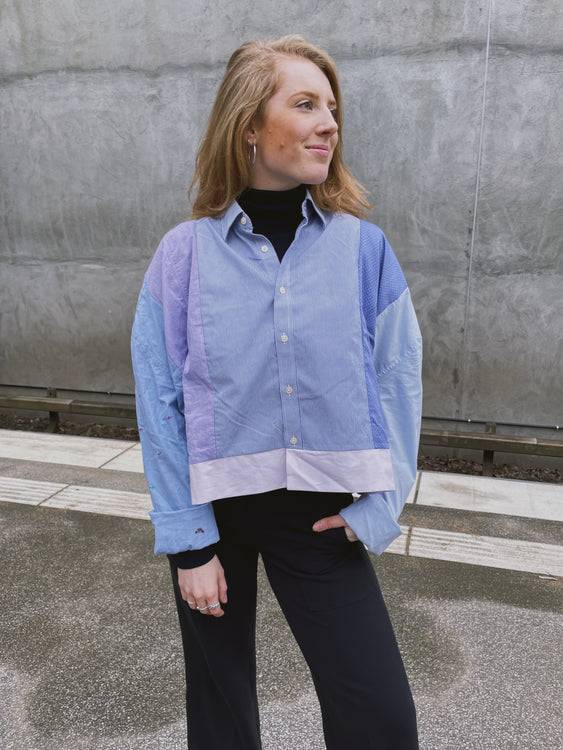 Nonoi Studio Blouson // Hellblau + Flieder // Onesize Begrenztes Angebot