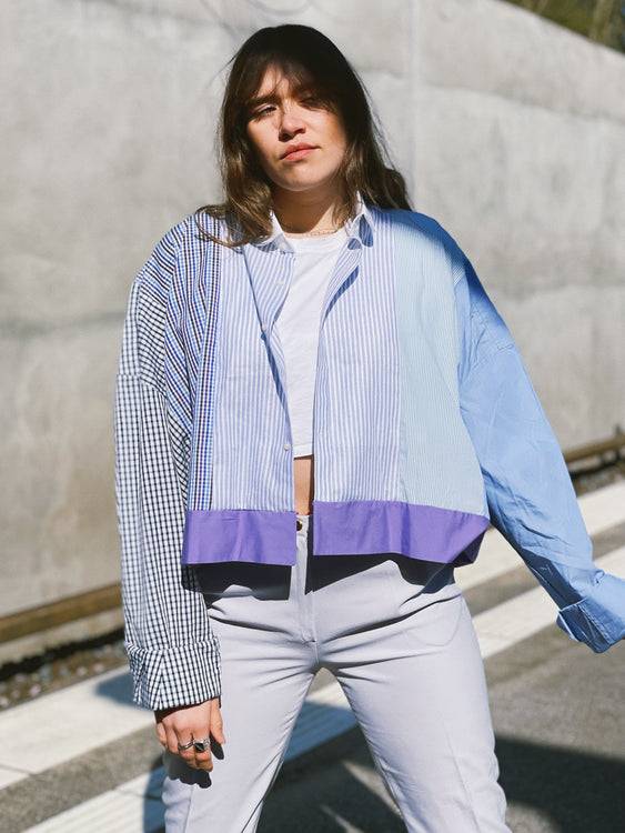 Nonoi Studio Blouson // Blau + Lila // Onesize Saisonschlussverkauf
