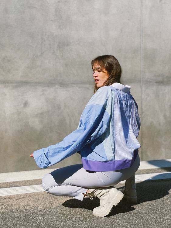 Nonoi Studio Blouson // Blau + Lila // Onesize Saisonschlussverkauf