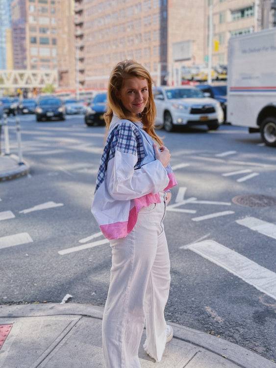 Nonoi Studio Blouson // Blau + Rosa // Onesize Vatertagsangebot