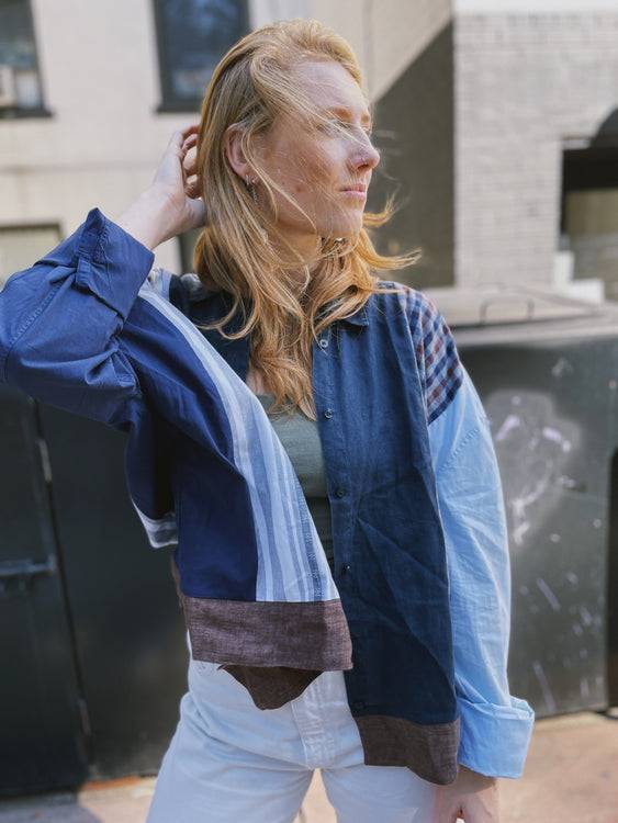 Nonoi Studio Blouson // Blau + Braun // Onesize Valentinstagsangebot